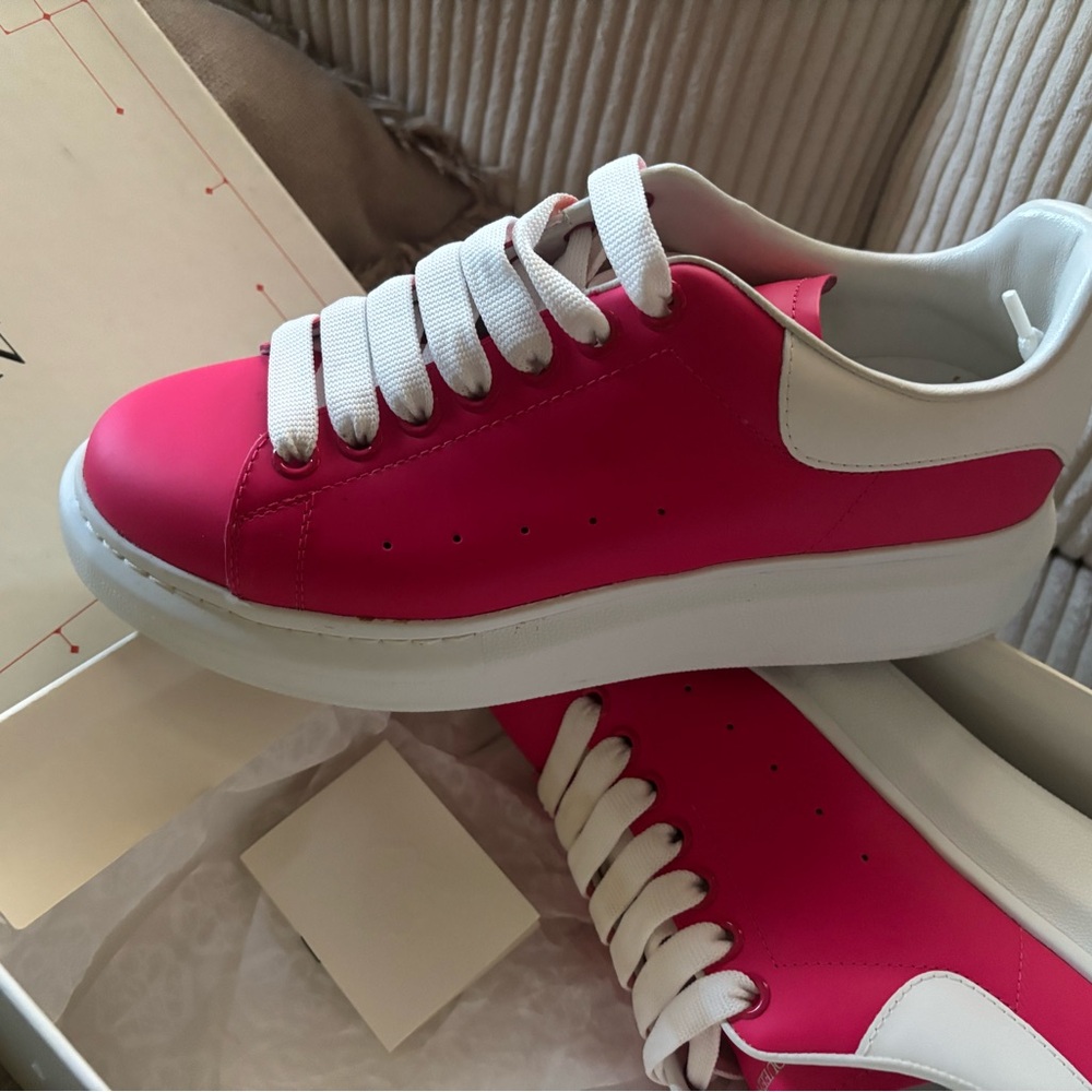 Alexander McQueen Pink and White Sneakers